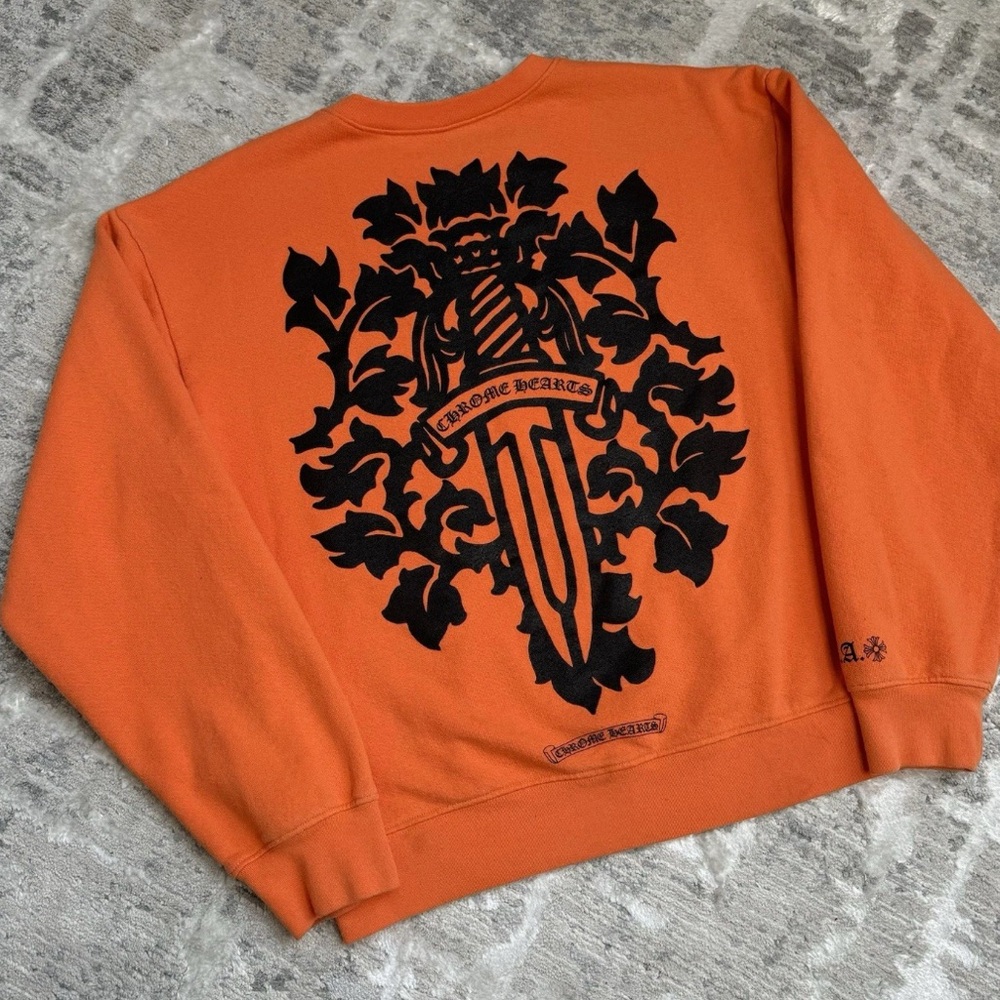 Chrome Hearts Orange Crewneck Sweater